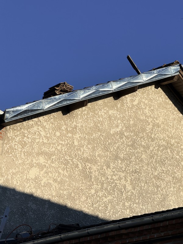 rive de bandeaux en zinc pointe de diamant 